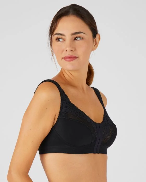Soutien-gorge ouvert devant en coton et dentelle