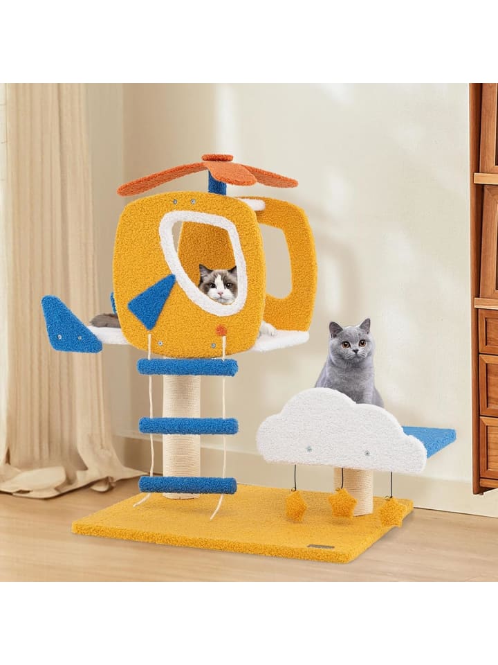 COSTWAY Kratzbaum Klein Hubschrauberförmig in Blau günstig kaufen onesize