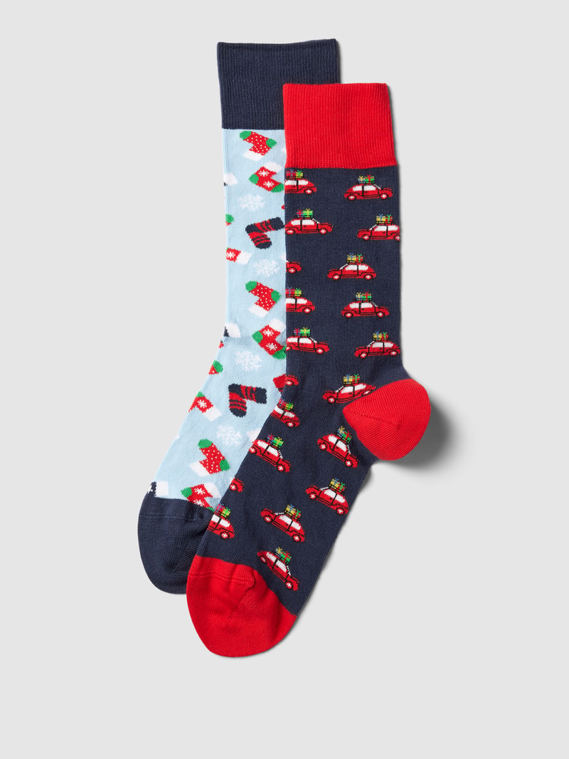 Socken aus Baumwoll-Mix im 2er-Pack in bleu