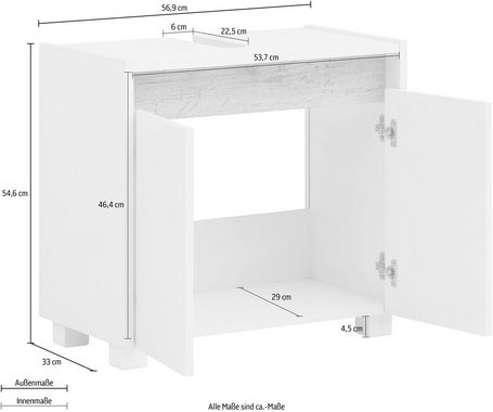 Schildmeyer Waschbeckenunterschrank Cosmo Badezimmerschrank Badmöbel WBU Bestseller