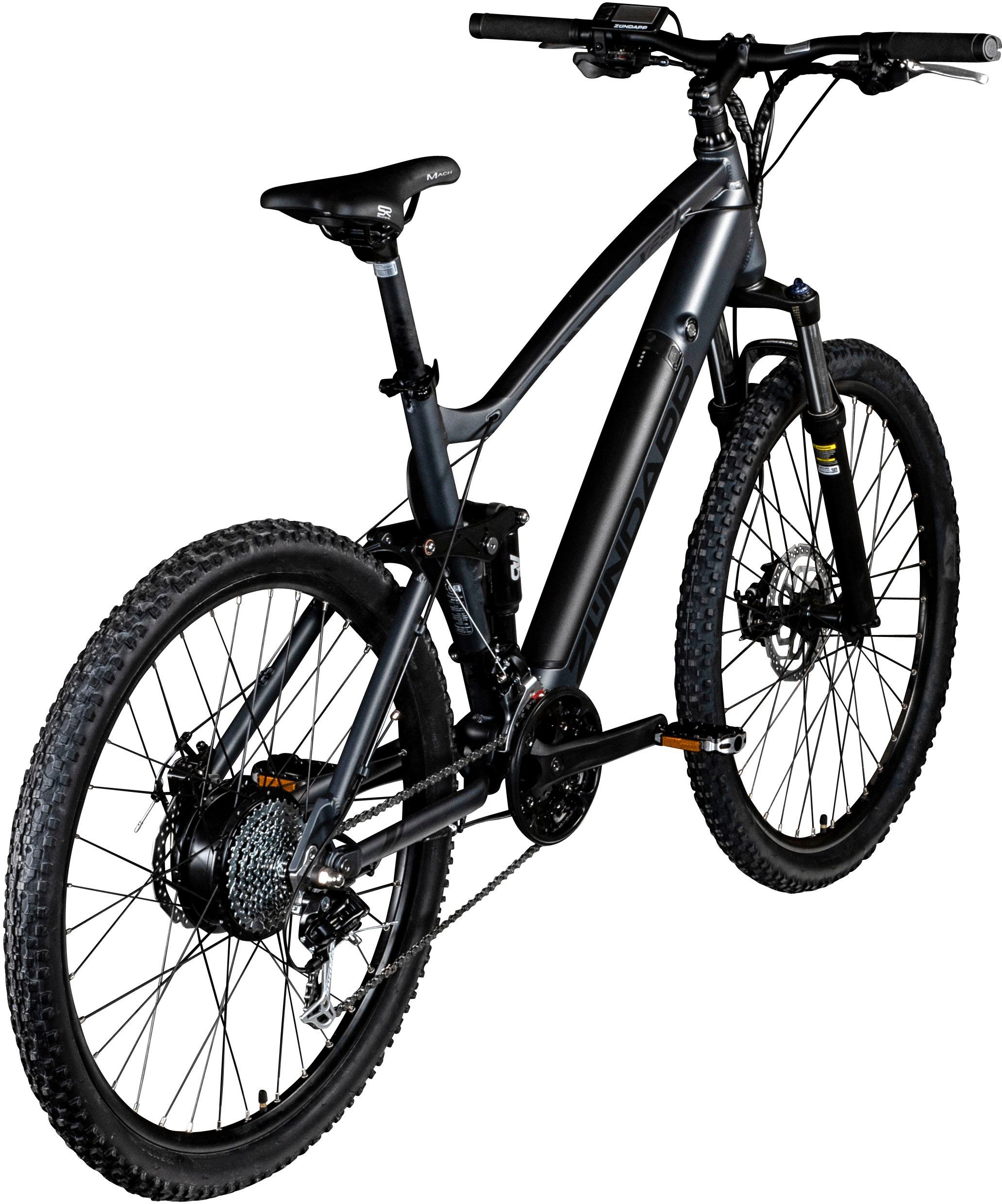 Zündapp E-Bike XFS, 27 Gang Shimano Tourney TX Schaltwerk, Kettenschaltung, Heckmotor, 504 Wh Akku