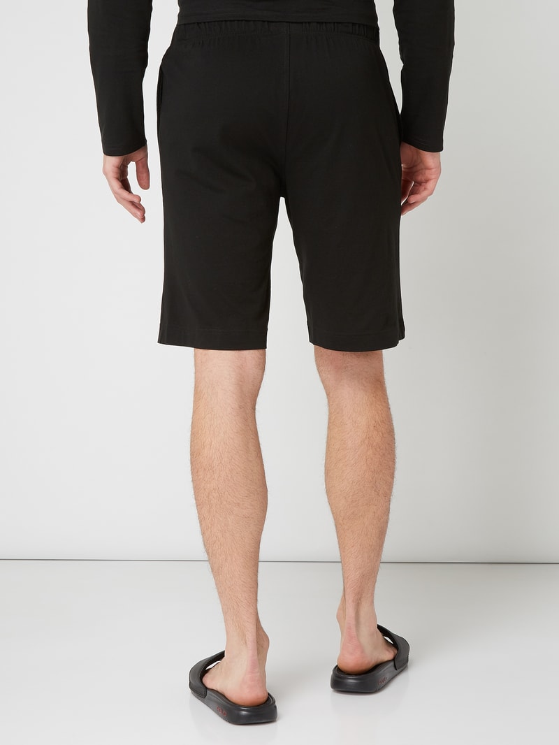 Shorts aus Jersey mit Logo-Stickerei in schwarz