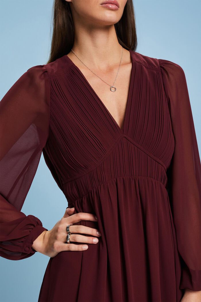 Chiffon-Minikleid mit V-Ausschnitt