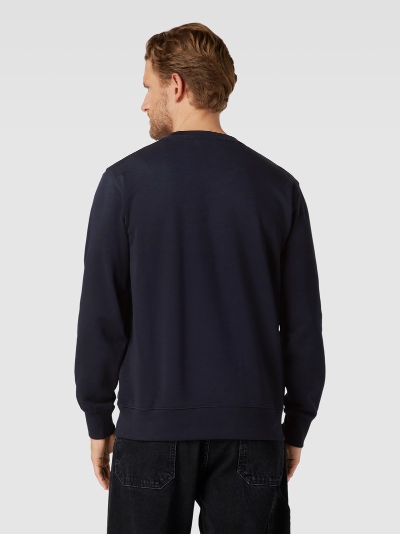 Sweatshirt mit Label-Print in marineblau