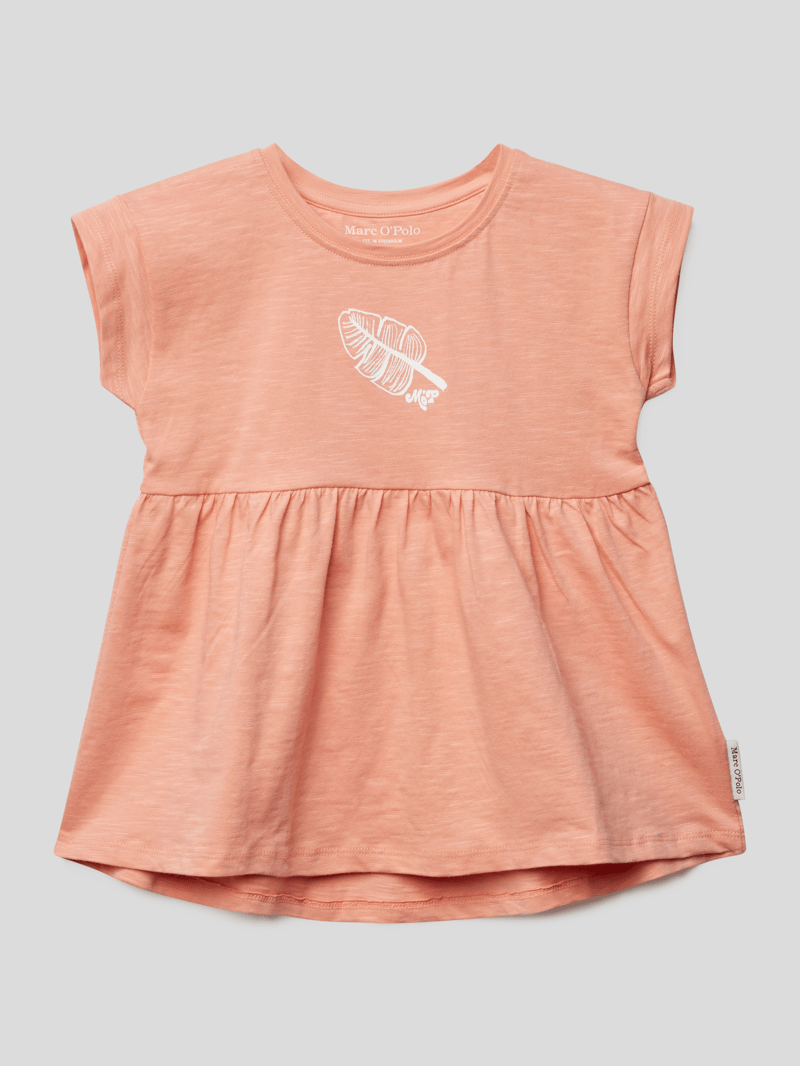 T-Shirt mit Motiv-Print in koralle
