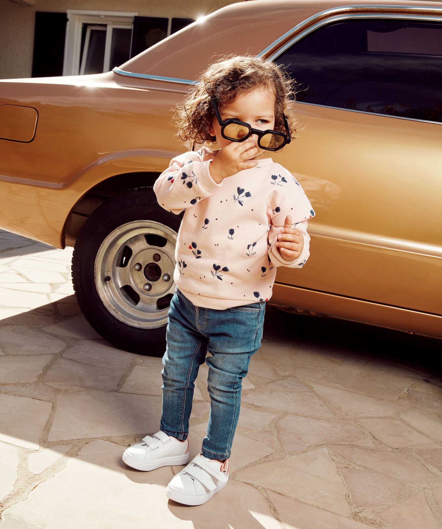 Jean bébé fille coupe slim composé de matières recyclées stone | GEMO