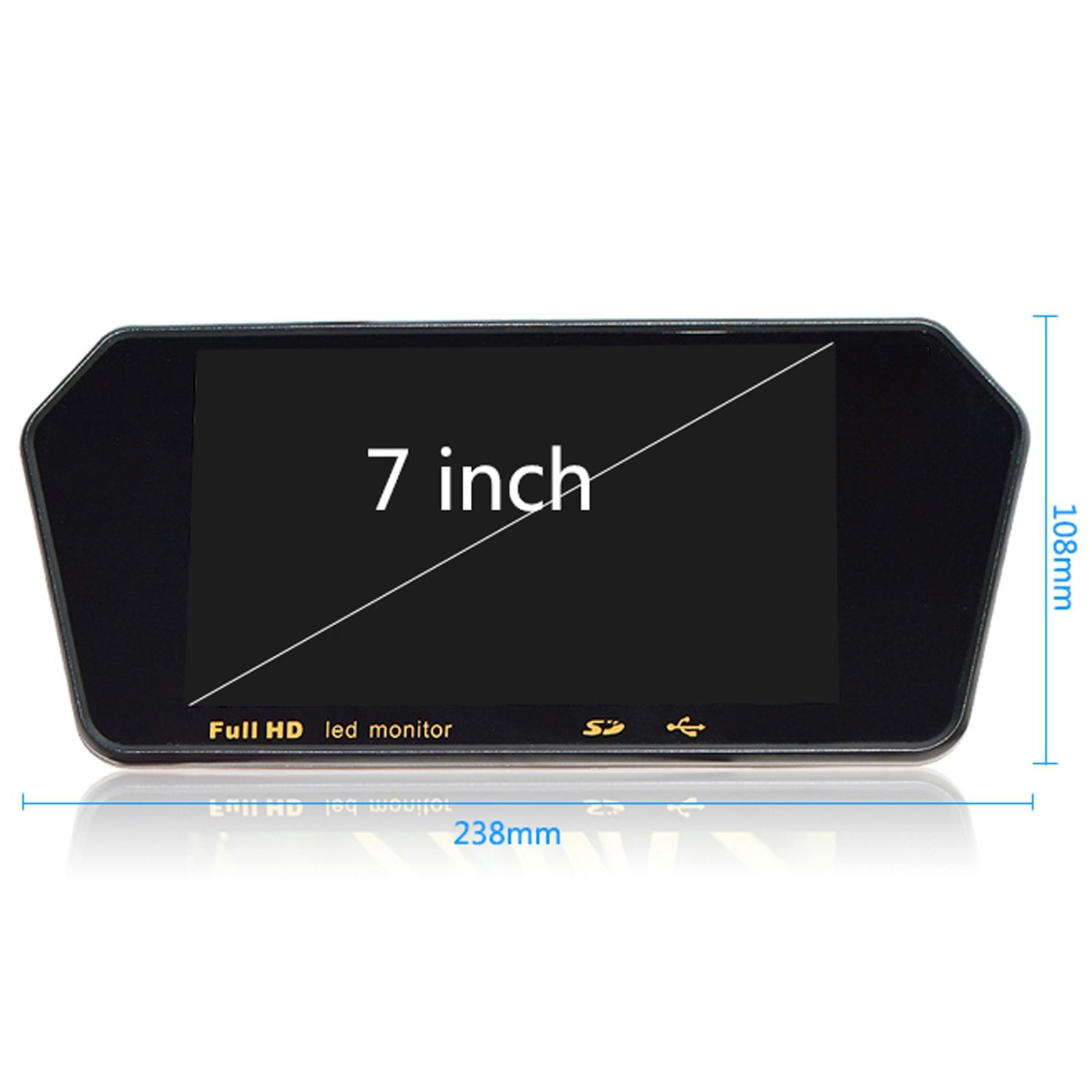 Maxxcount 7 Zoll Touchscreen Monitor mit BT Rückspiegel