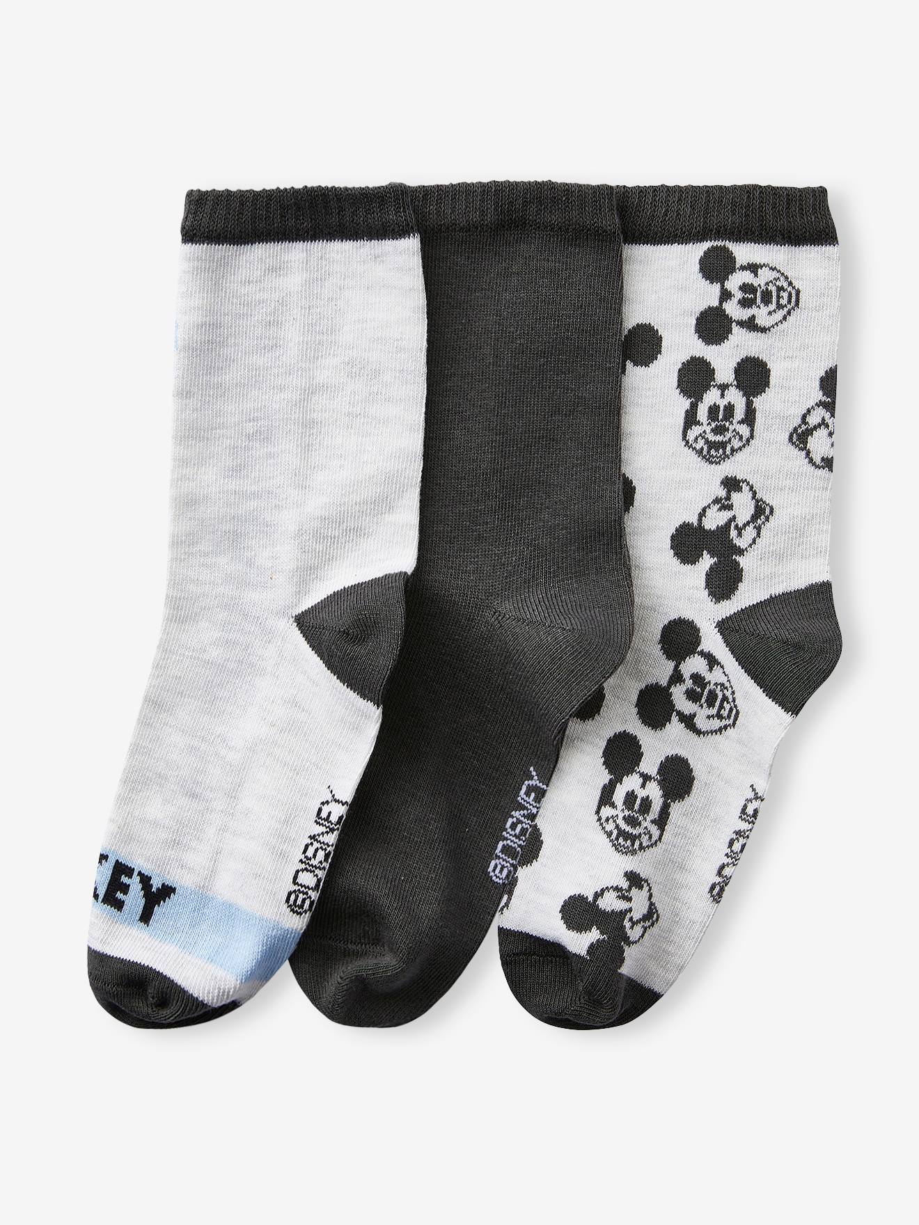 Mickey 3er-Pack Kinder Socken Disney MICKY MAUS Oeko-Tex - orange/grau meliert