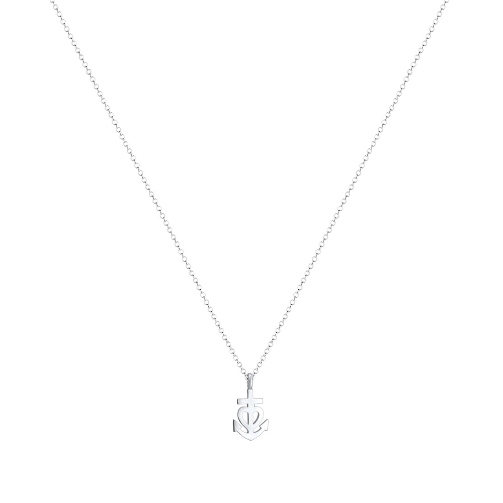 Elli Elli Collier Femme Pendentif Ancre Coeur Filigrane en Argent Sterling 925 Bijoux