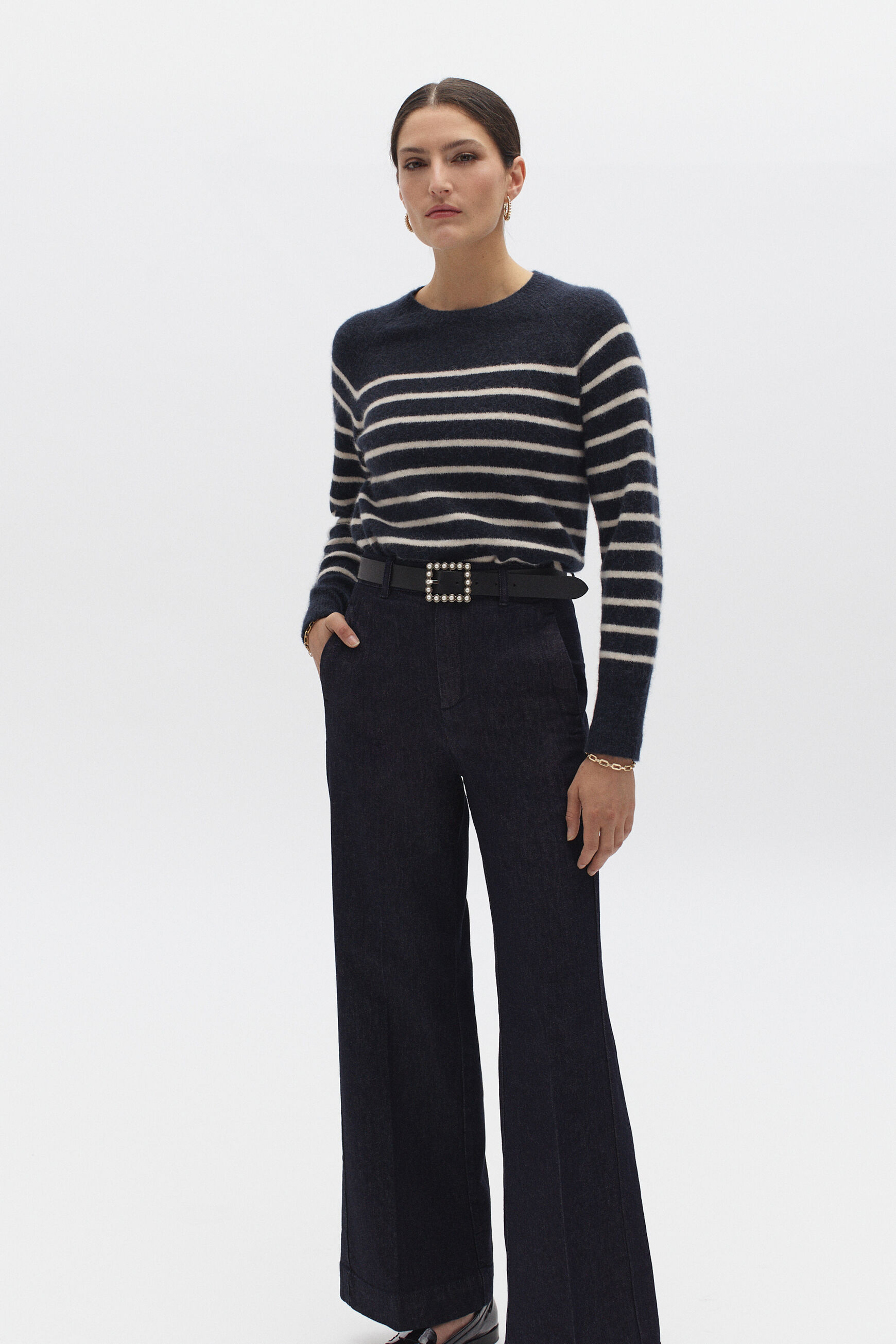 pantalon gigi denim double stone femme