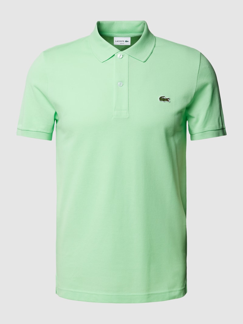 Poloshirt mit Logo-Stitching in lindgrün