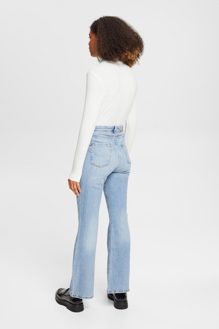 High-Waist-Jeans aus Denim mit ausgestelltem Bein