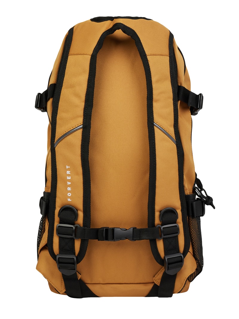 Rucksack mit Label-Details Modell 'LOUIS' in senfgelb