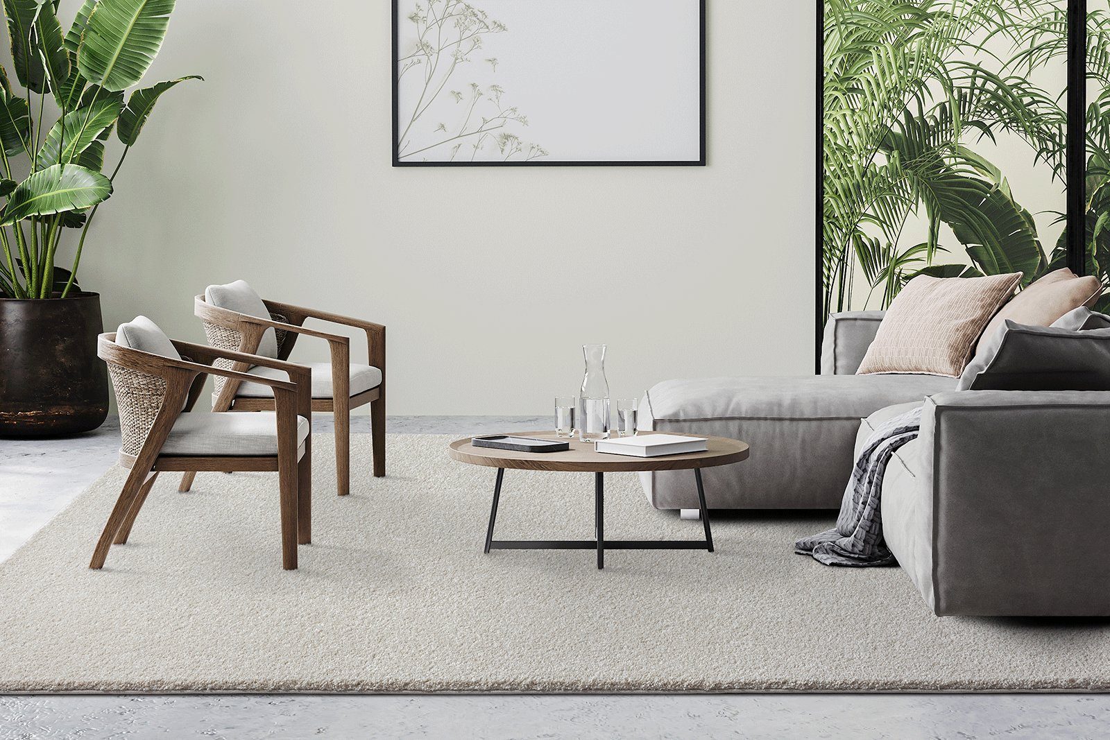 Teppich Grande Moderner Flauschiger Dichter Kurzflor Teppich, merinos, Rechteck, Höhe: 25 mm, Wohnzimmer, Schlafzimmer, Supersoft Feeling, Elegant und Pflegeleicht