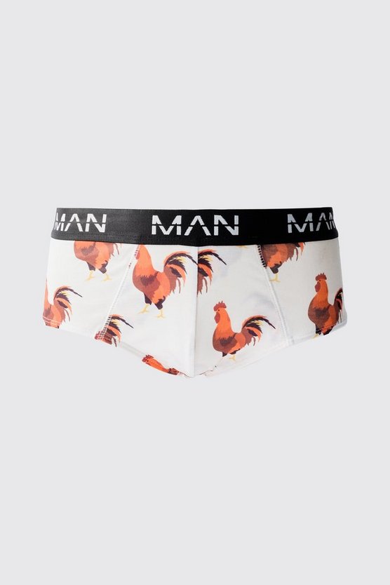 Man Unterhose mit Hahn-Print