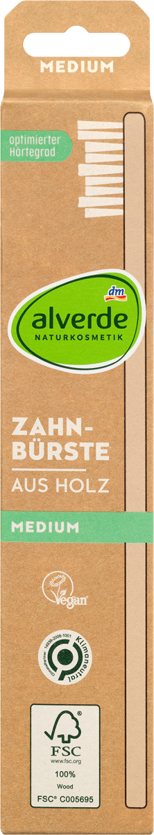 Zahnbürste aus Holz medium, 1 St