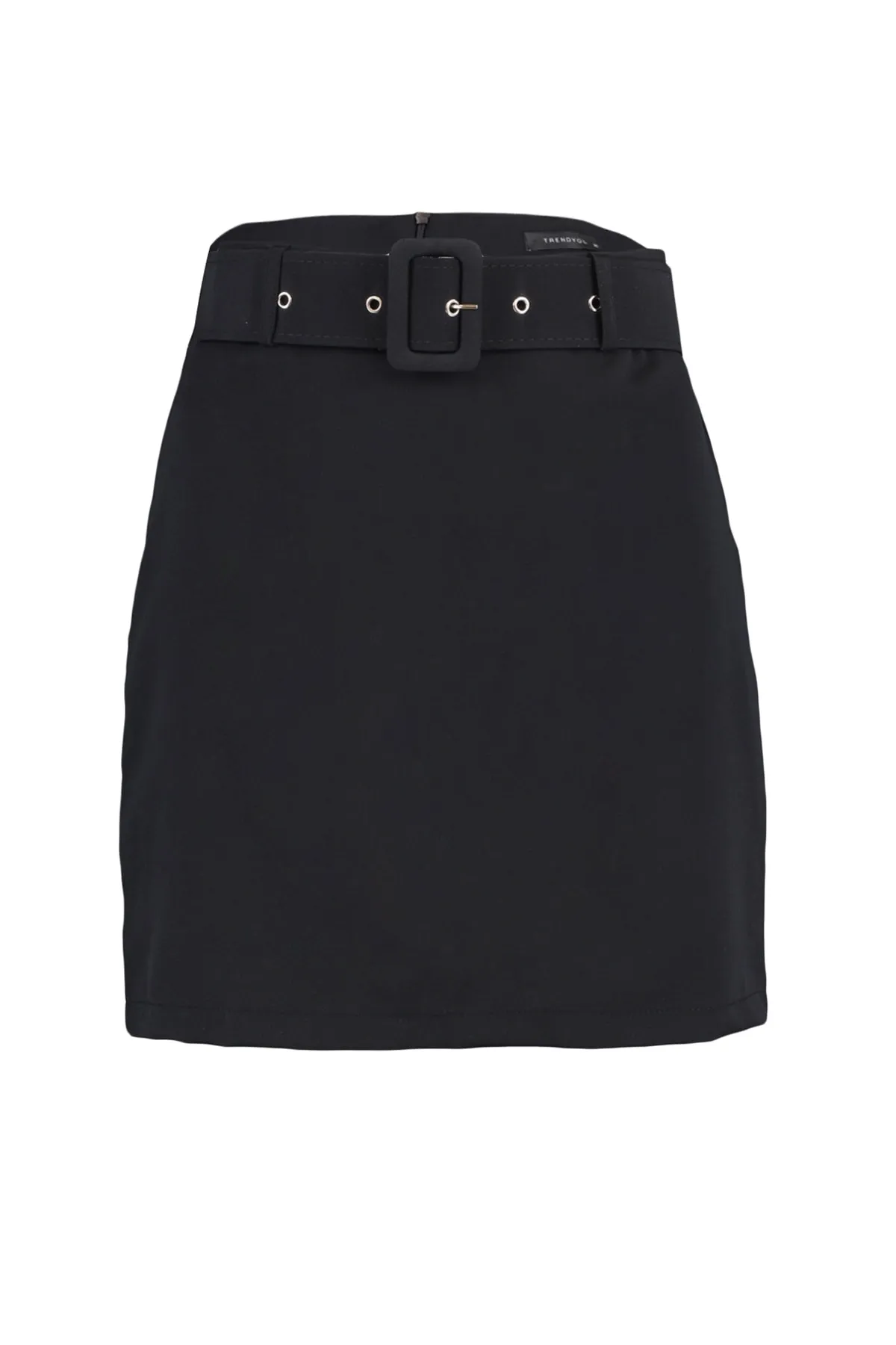 Trendyol Collection  Gerade geschnittener Bleistift-Minirock - Schwarzes Gürteldetail, gewebt, TWOSS19ST0201