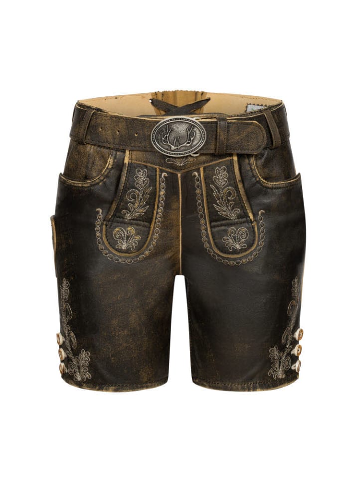 Nübler Lederhose Hotpants Zelda in Braun günstig kaufen