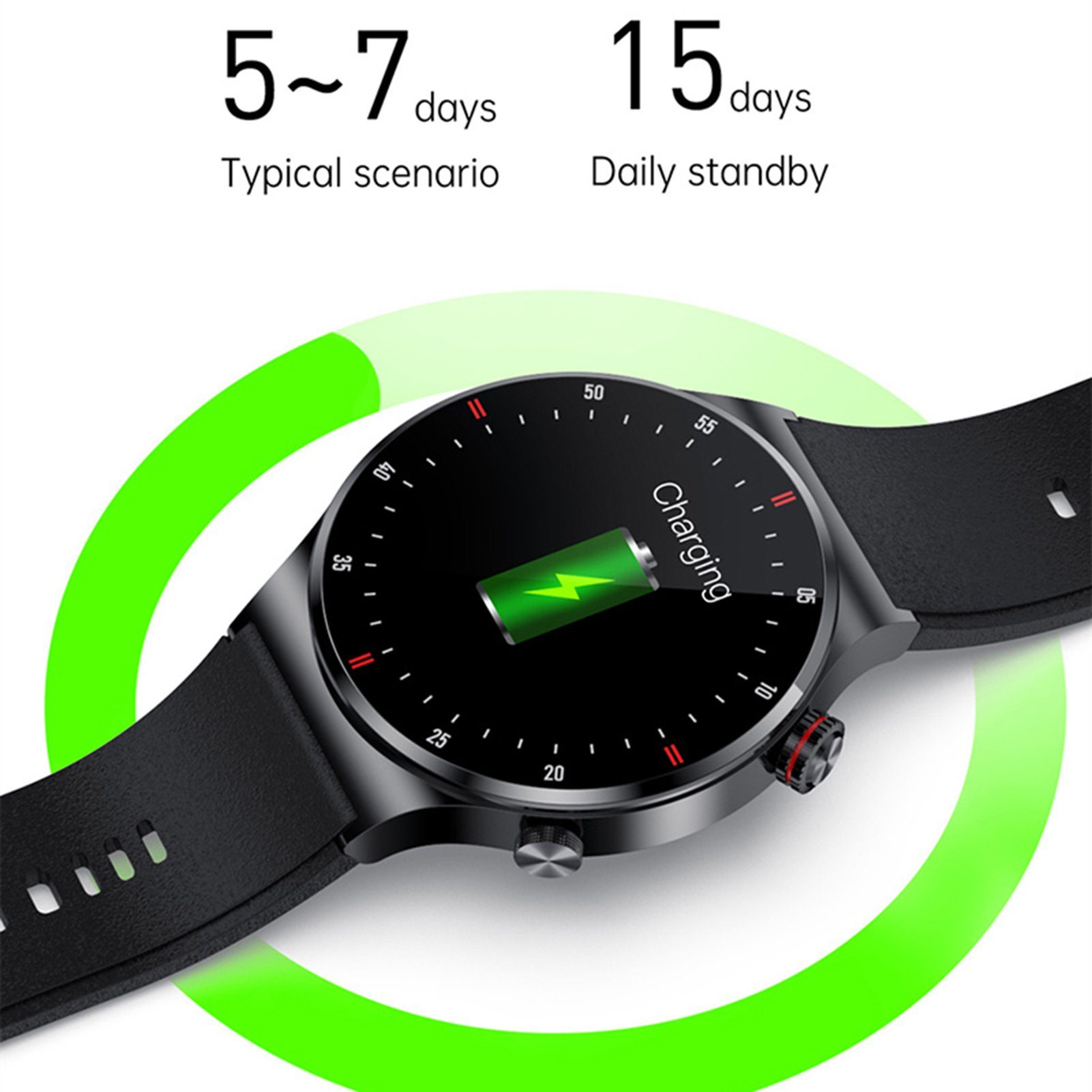 farfi Smart Watch, Gesundheitsüberwachung, IP67 wasserdicht, Business Watch Smartwatch (1.28 Zoll)