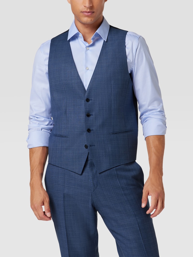 Slim Fit Weste mit Logo-Detail Modell 'Huge Vest' in blau