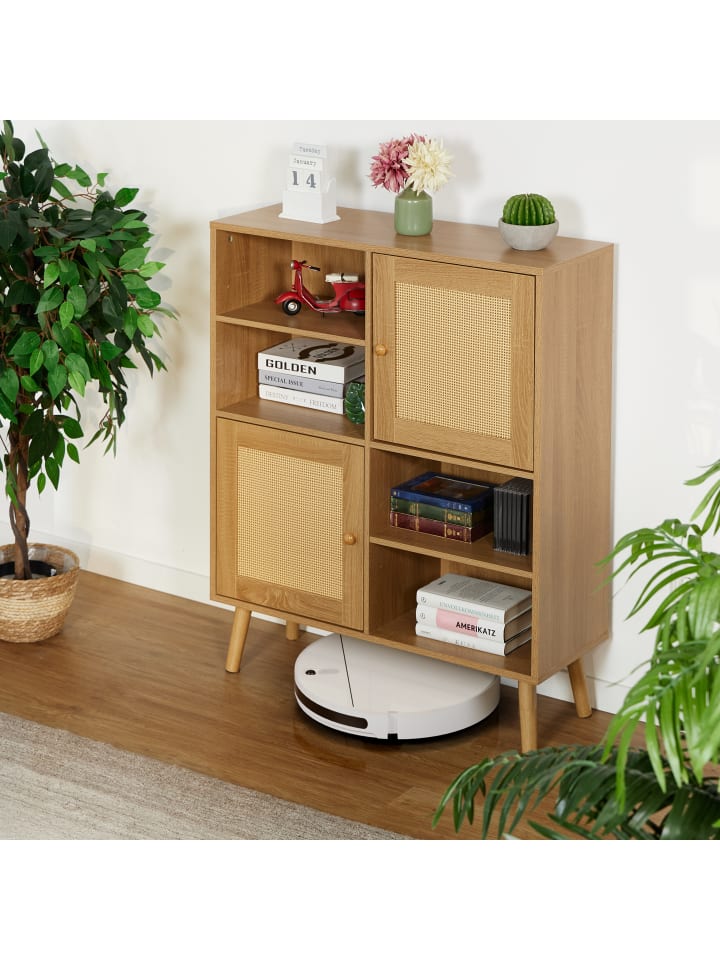 relaxdays Sideboard in Natur - (B)80 x (H)97 x (T)29 cm günstig kaufen onesize