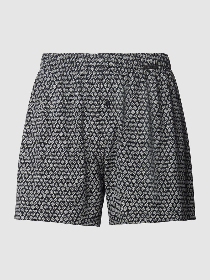 Boxershorts mit Label-Applikation Modell 'Interlock' in dunkelblau