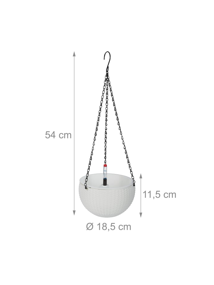 relaxdays 2 x Blumenampel in Weiß - (H)54 x Ø18,5 cm günstig kaufen onesize