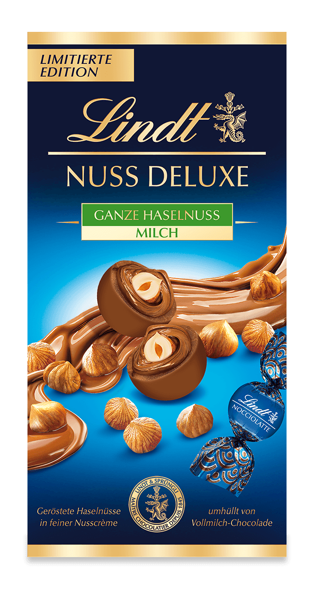 Nuss Deluxe Beutel Vollmilch Haselnuss, 98g