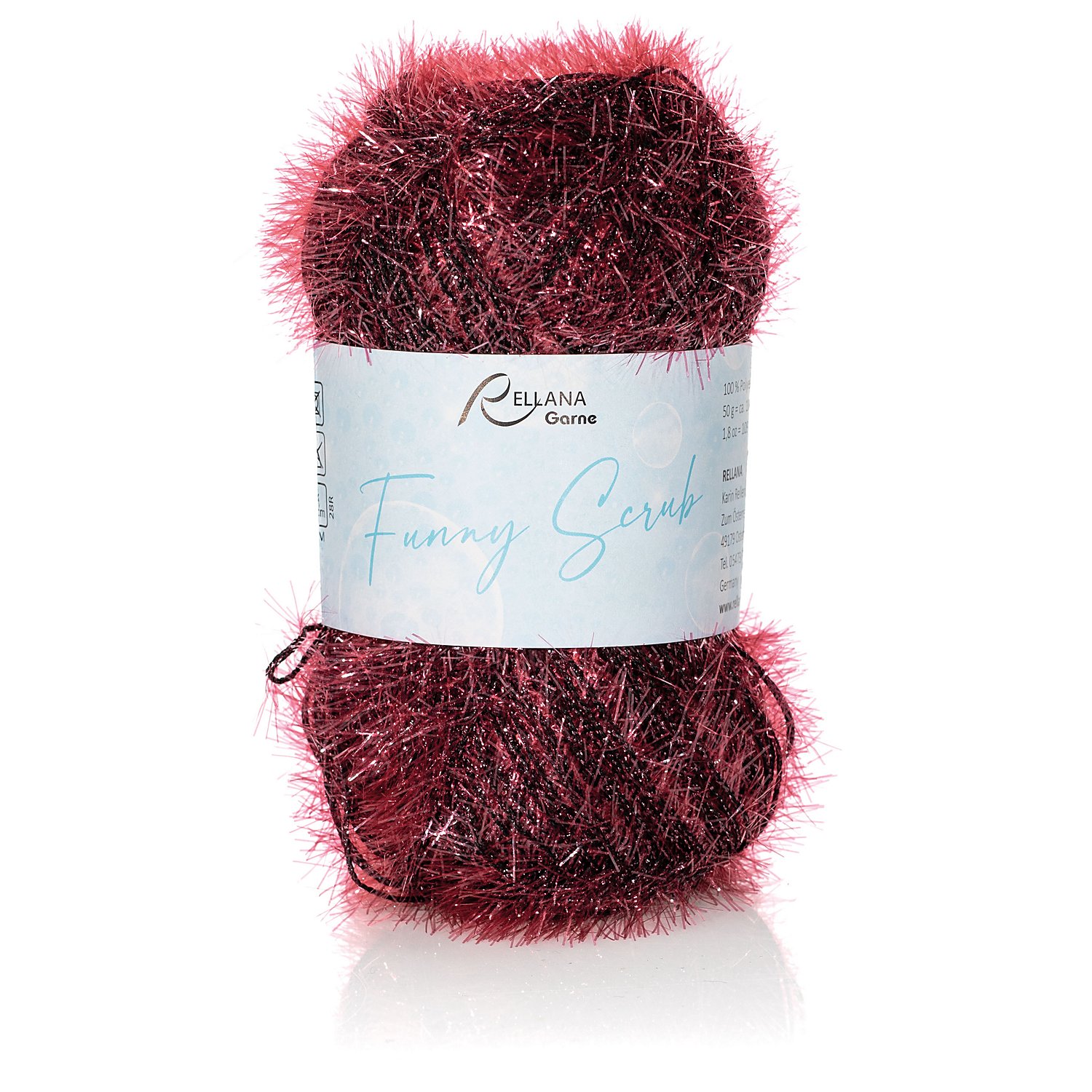 Rellana Wolle Funny Scrub – Schwammgarn, rot-schwarz color