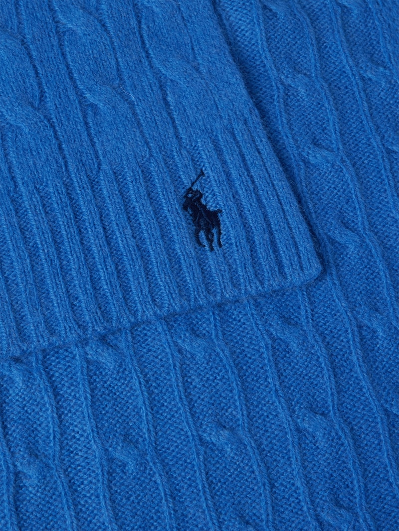 Schal mit Zopfmuster in blau