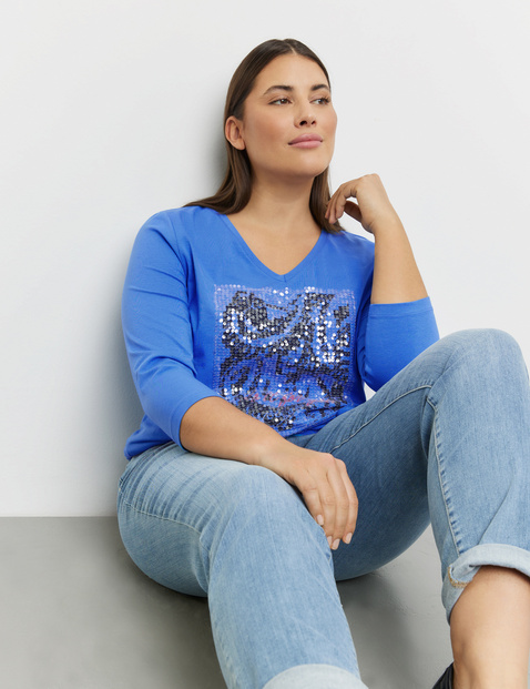 3/4 Arm Shirt mit Pailletten