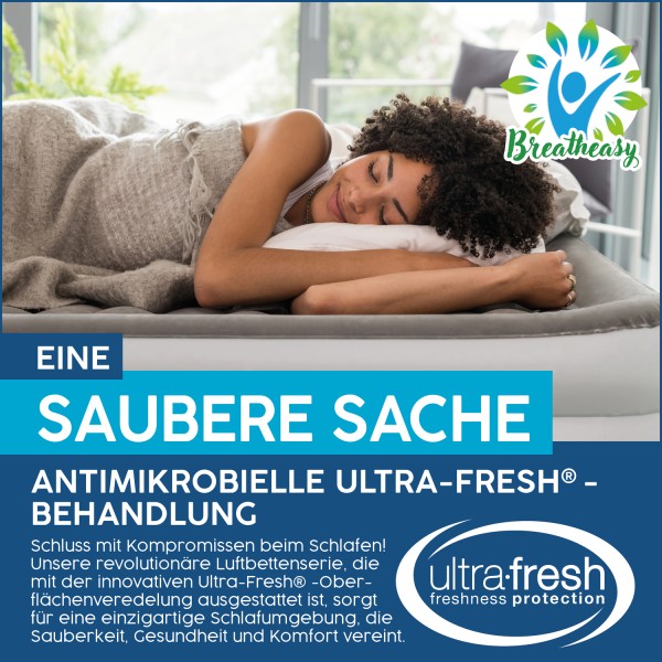 Bestway TriTech™ Doppelluftbett antimikrobieller Oberfläche & integrierter Elektropumpe 203 x 152 x 46 cm