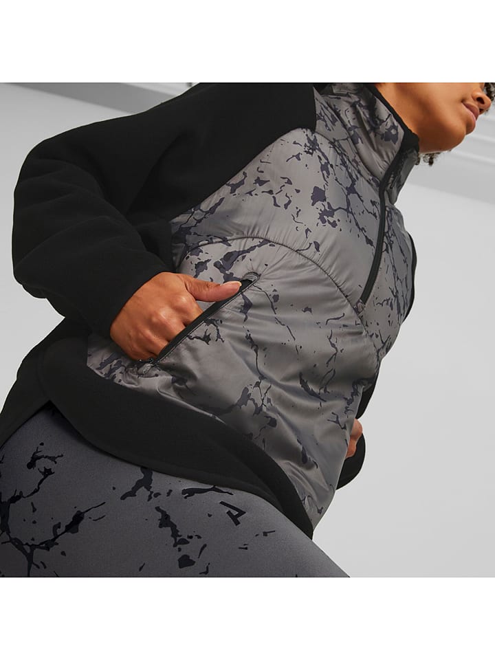 Puma Fleecepullover in Schwarz/ Grau günstig kaufen