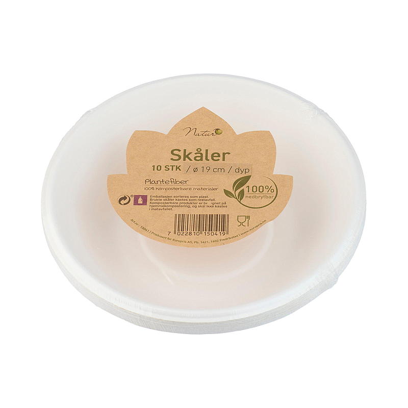 Natur Engangsskål 10-pk 19 cm