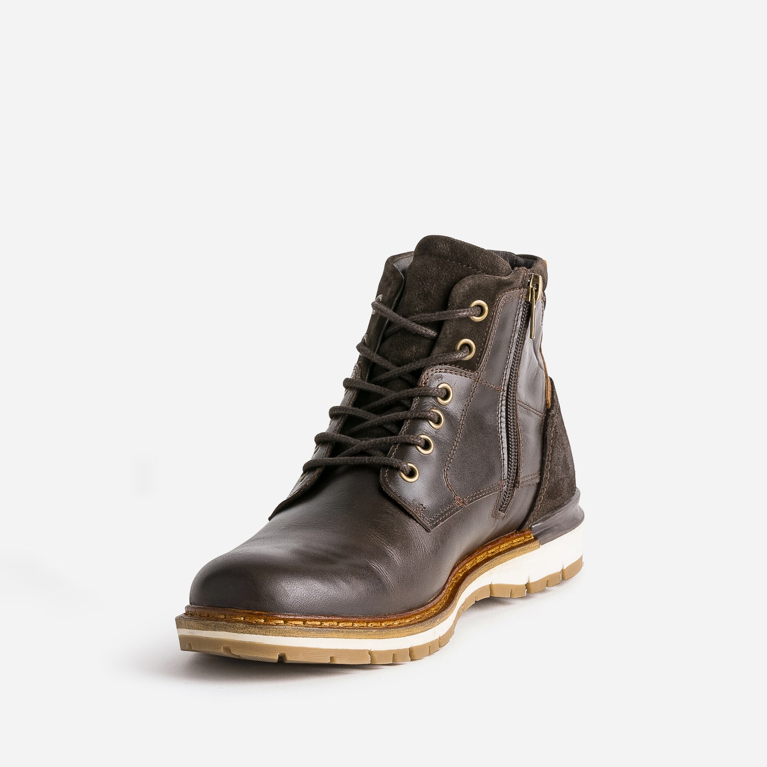 Boots à lacet marron foncé en cuir