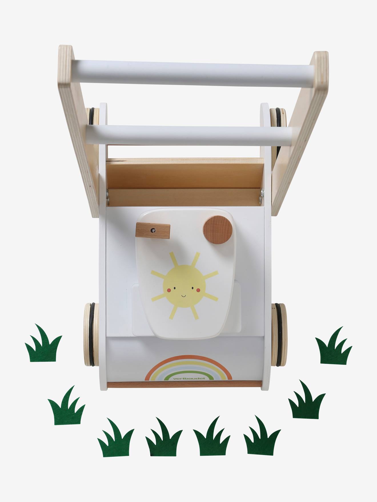 Vertbaudet Kinder Rasenmäher aus Holz FSC - weiß