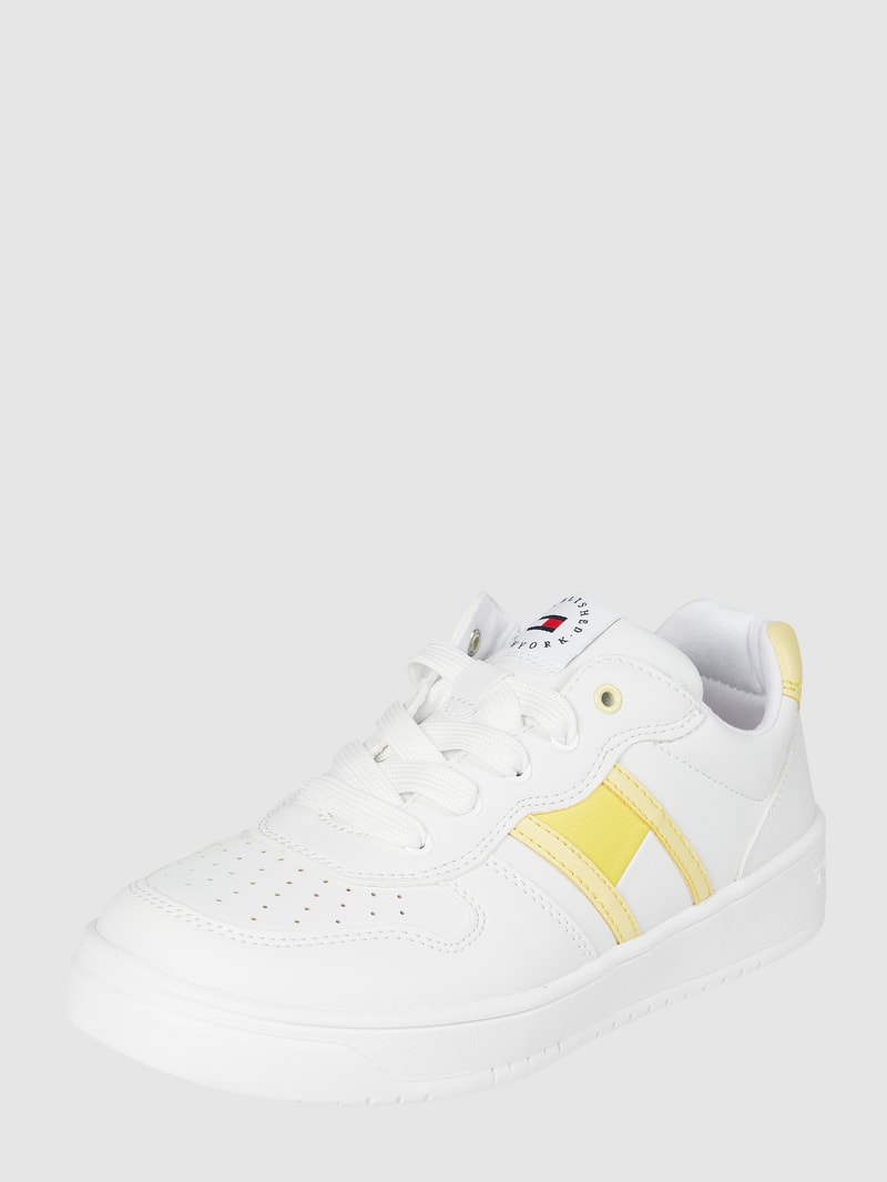 Sneaker in Leder-Optik Modell 'Kareem' in weiß