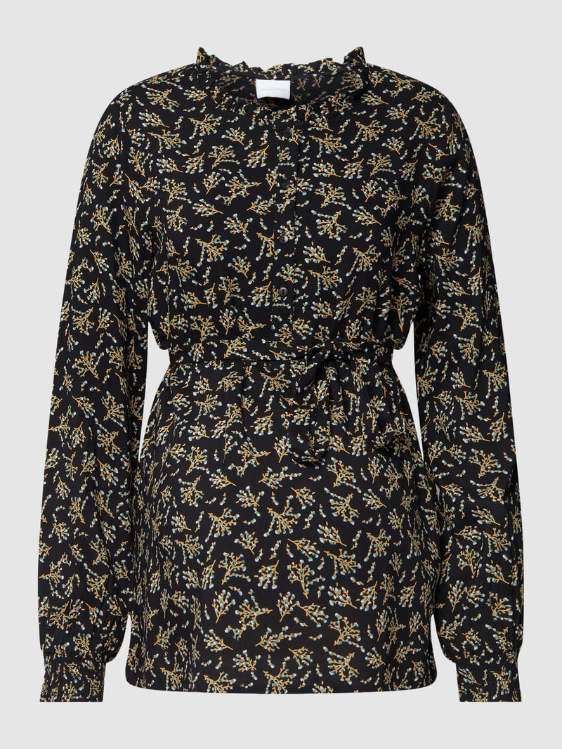 Umstands-Bluse mit floralem Allover-Muster Modell 'SANNE' in schwarz