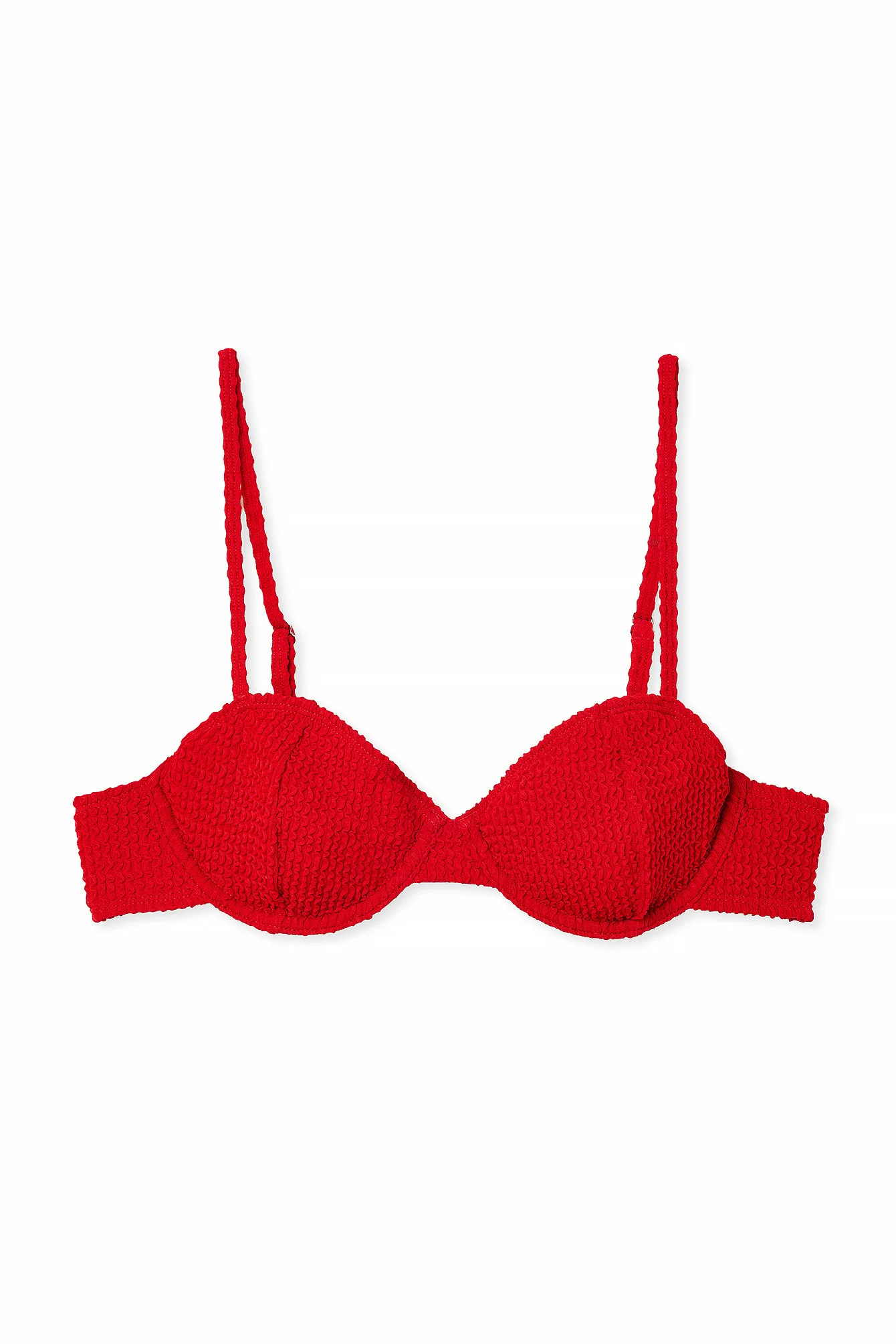 Gesmokter Bikini-Oberteil mit Bügeln