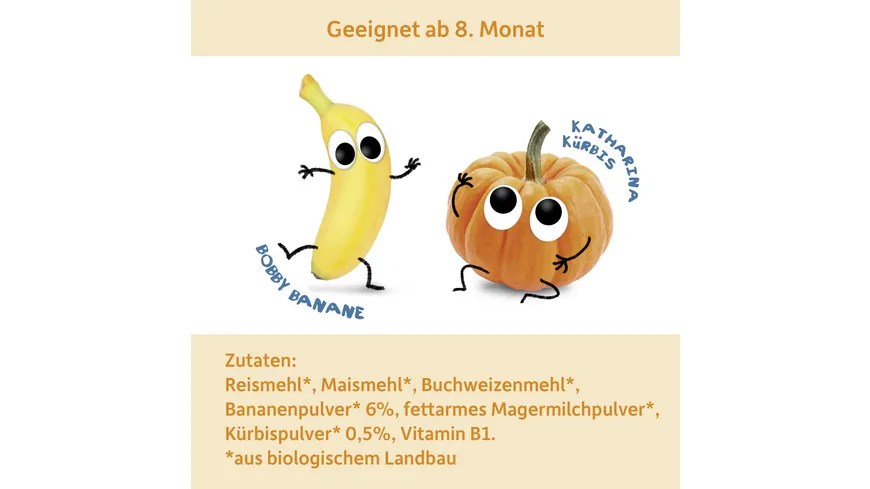 Freche Freunde Bio Knusper-Schnitte Banane & Kürbis 84 g