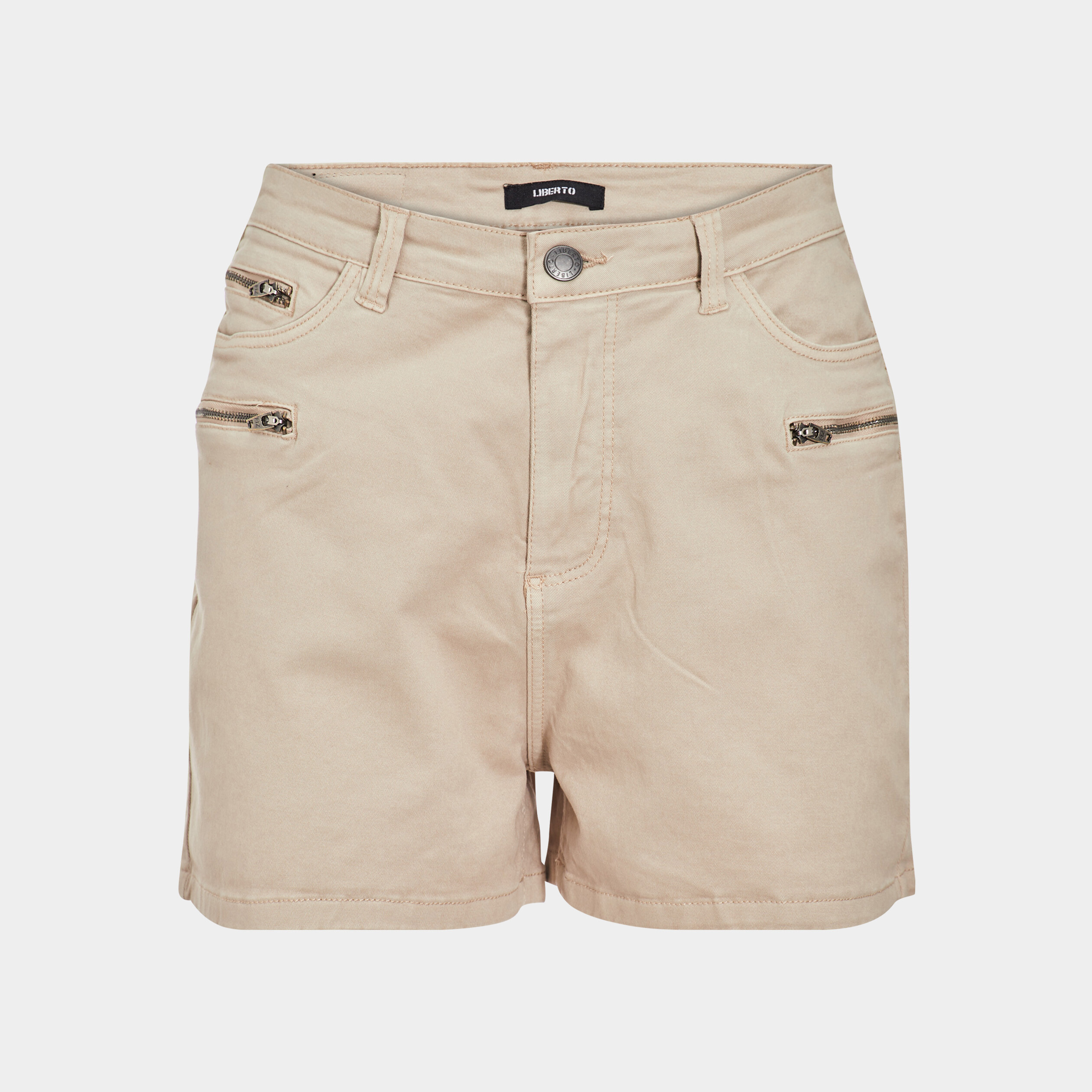 Short ajusté avec détails zippés beige femme | La Halle