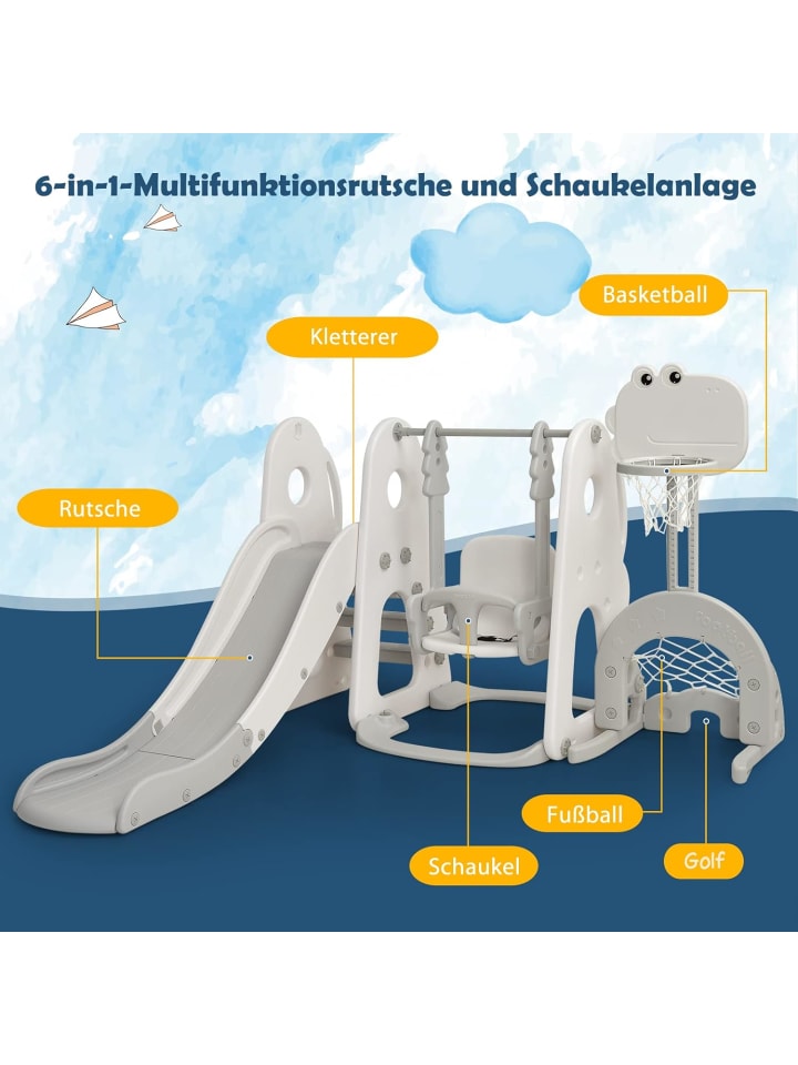COSTWAY 6 in 1 Spielplatz in Weiß günstig kaufen onesize