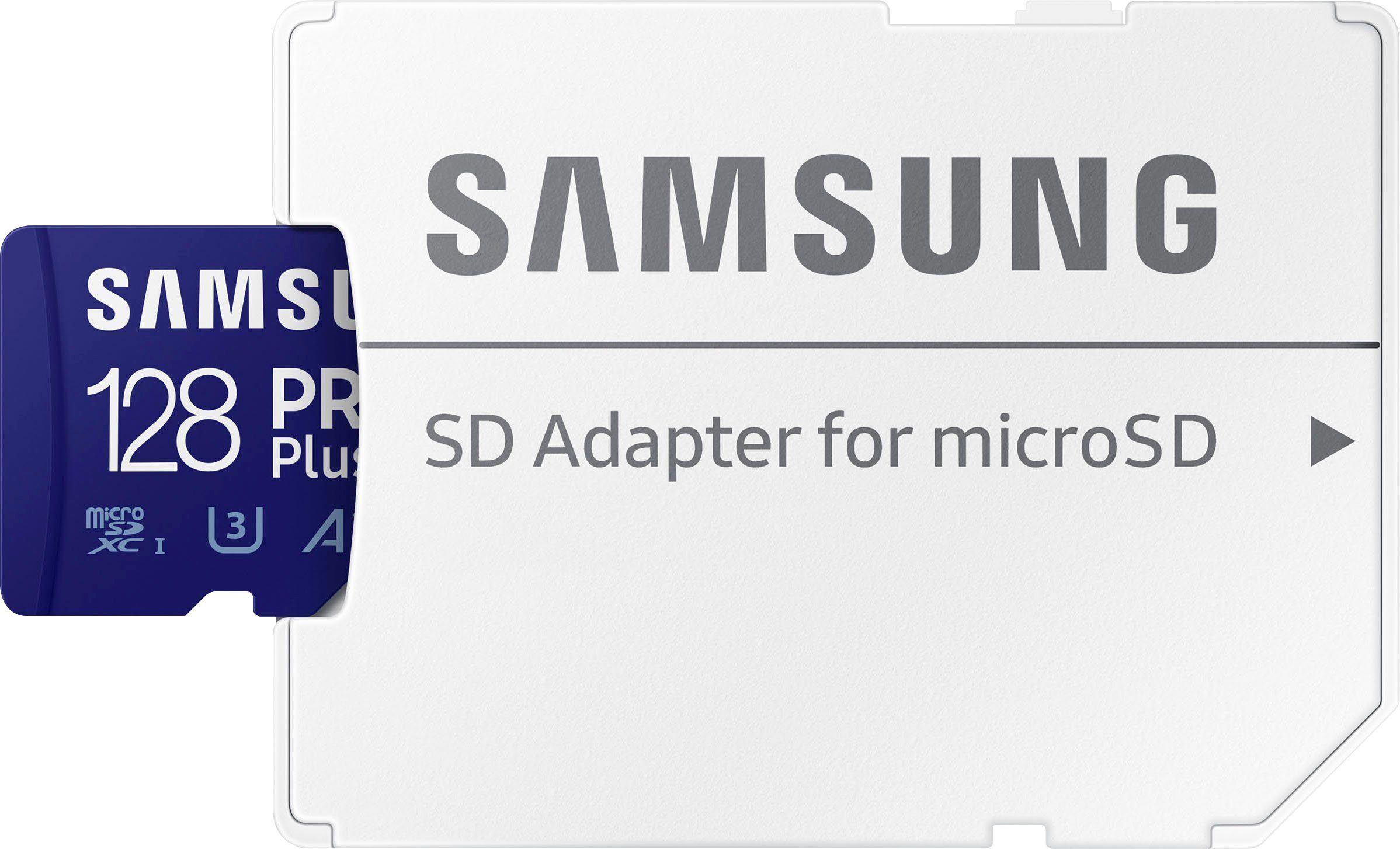 Samsung 2 x PRO Plus 128GB inkl. SD-Adapter Speicherkarte (128 GB, UHS Class 10, 160 MB/s Lesegeschwindigkeit, Doppelpack)