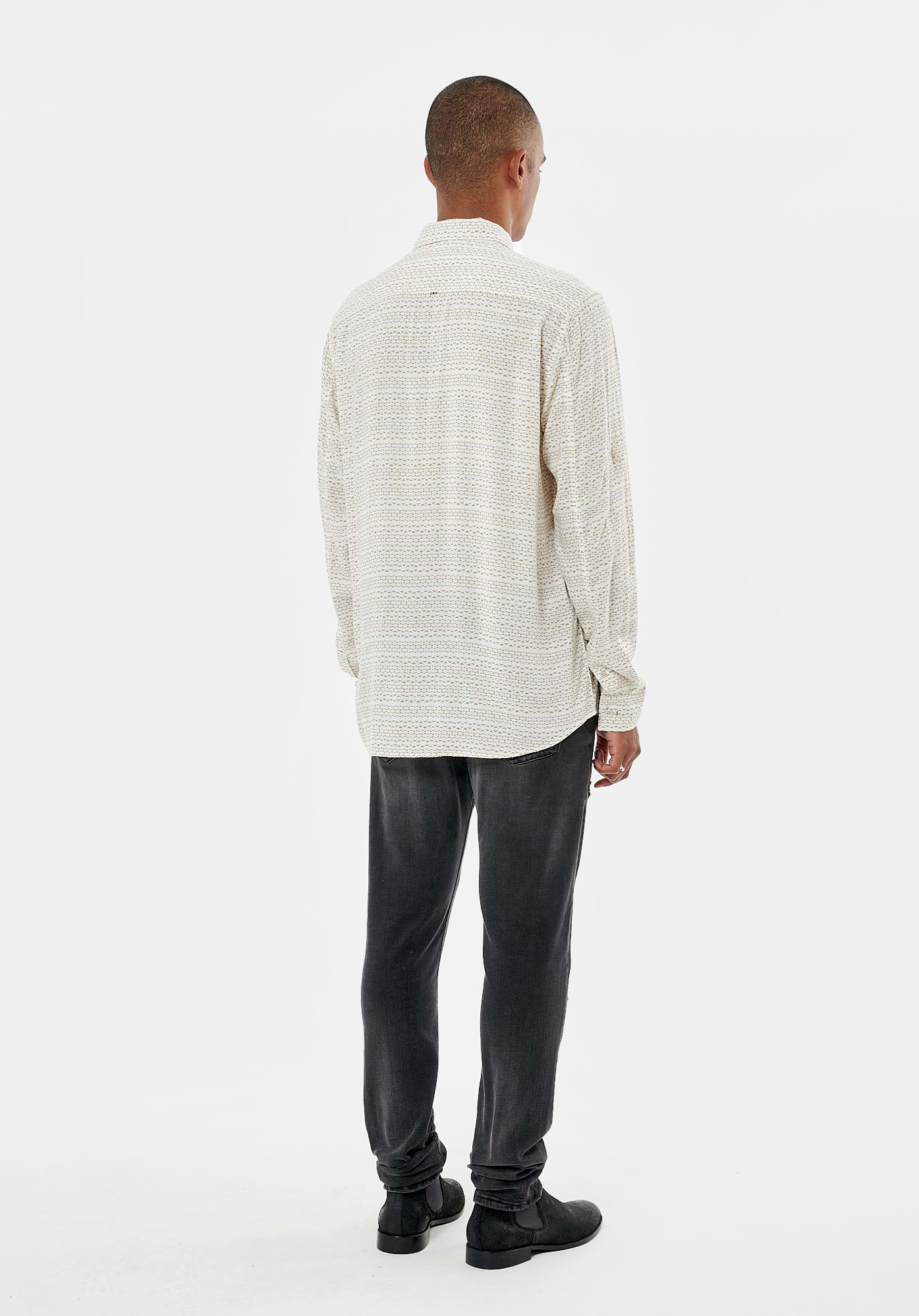 CARTE  Chemise écrue imprimée homme