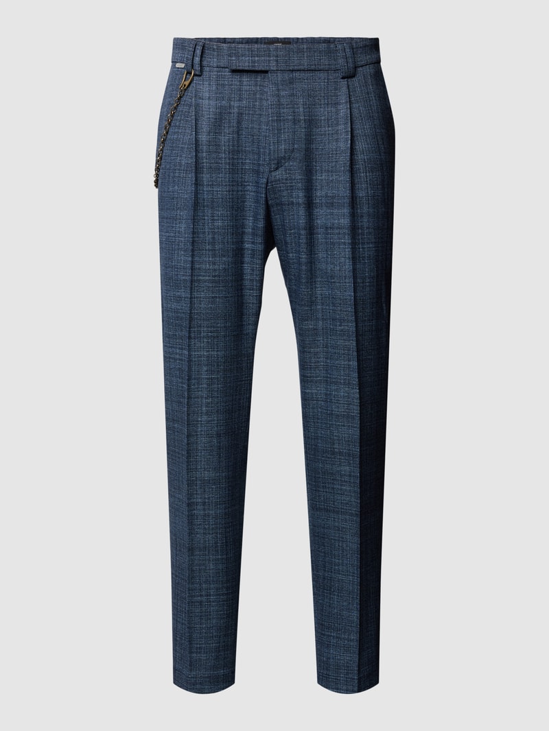 Bundfaltenhose mit Gesäßtaschen Modell 'Sandro' in blau