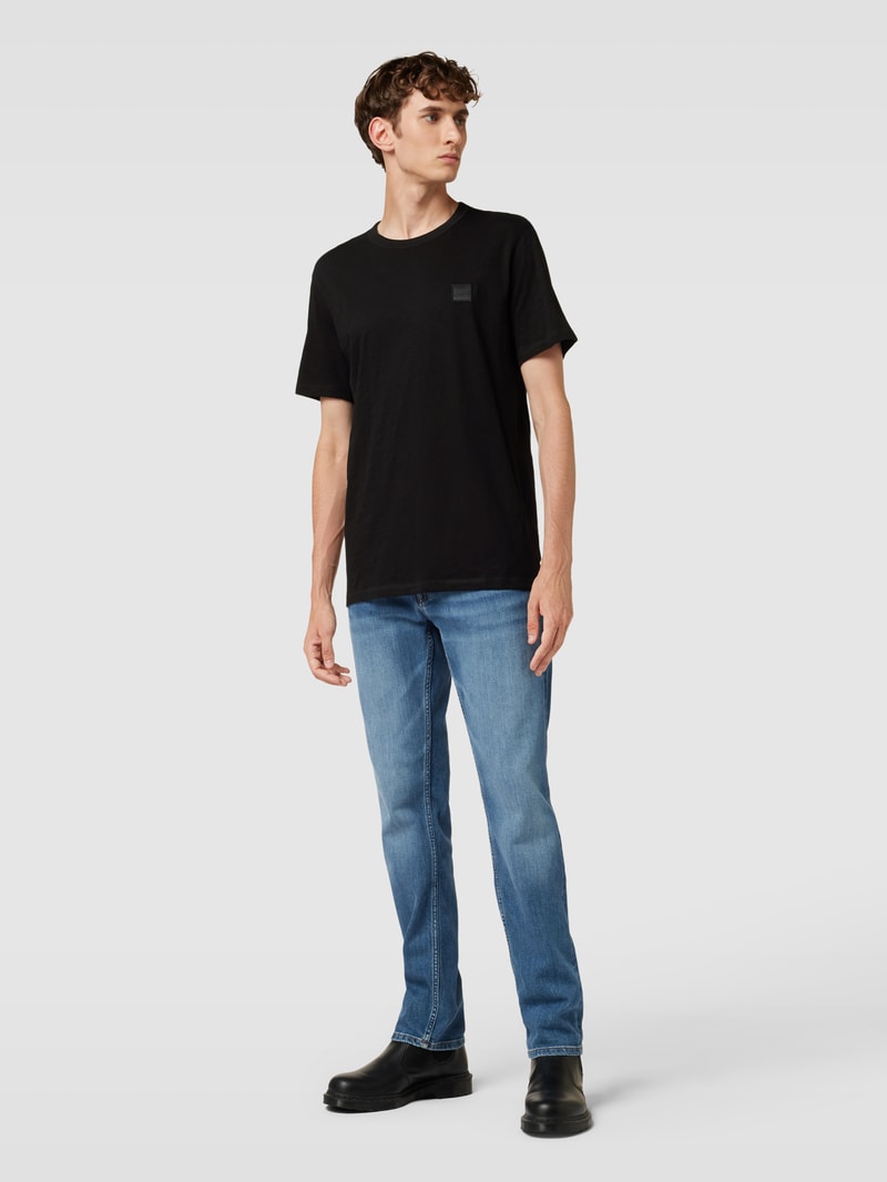 T-Shirt mit Logo-Stitching Modell 'TEGOOD' in schwarz