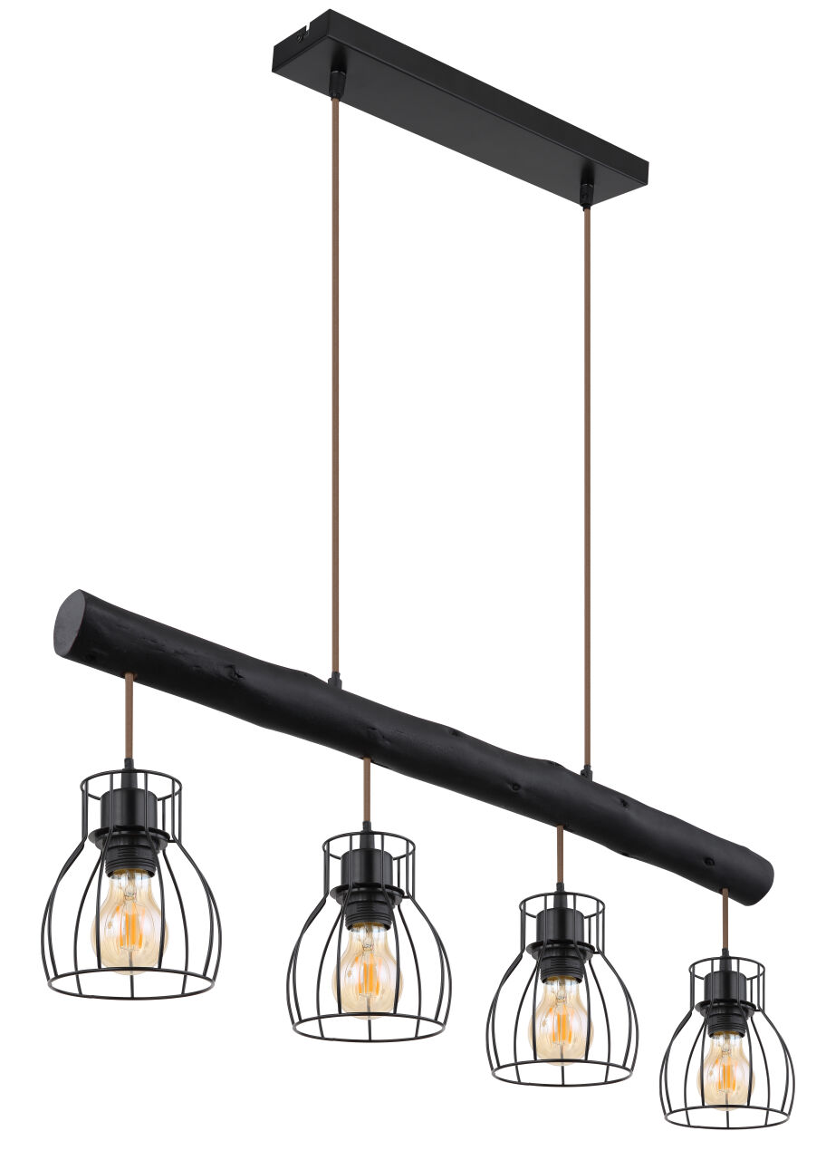 Globo Lighting - MINA - Hängeleuchte Metall schwarz matt, 4x E27
