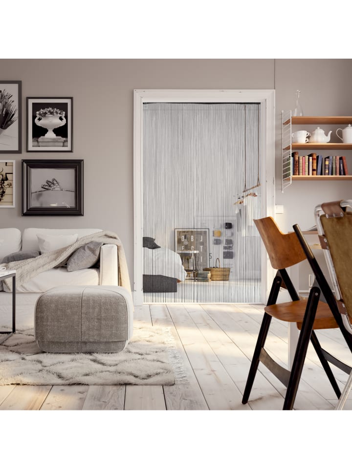 relaxdays 2 x Fadenvorhang in Schwarz - (B)90 x (H)245 cm günstig kaufen onesize