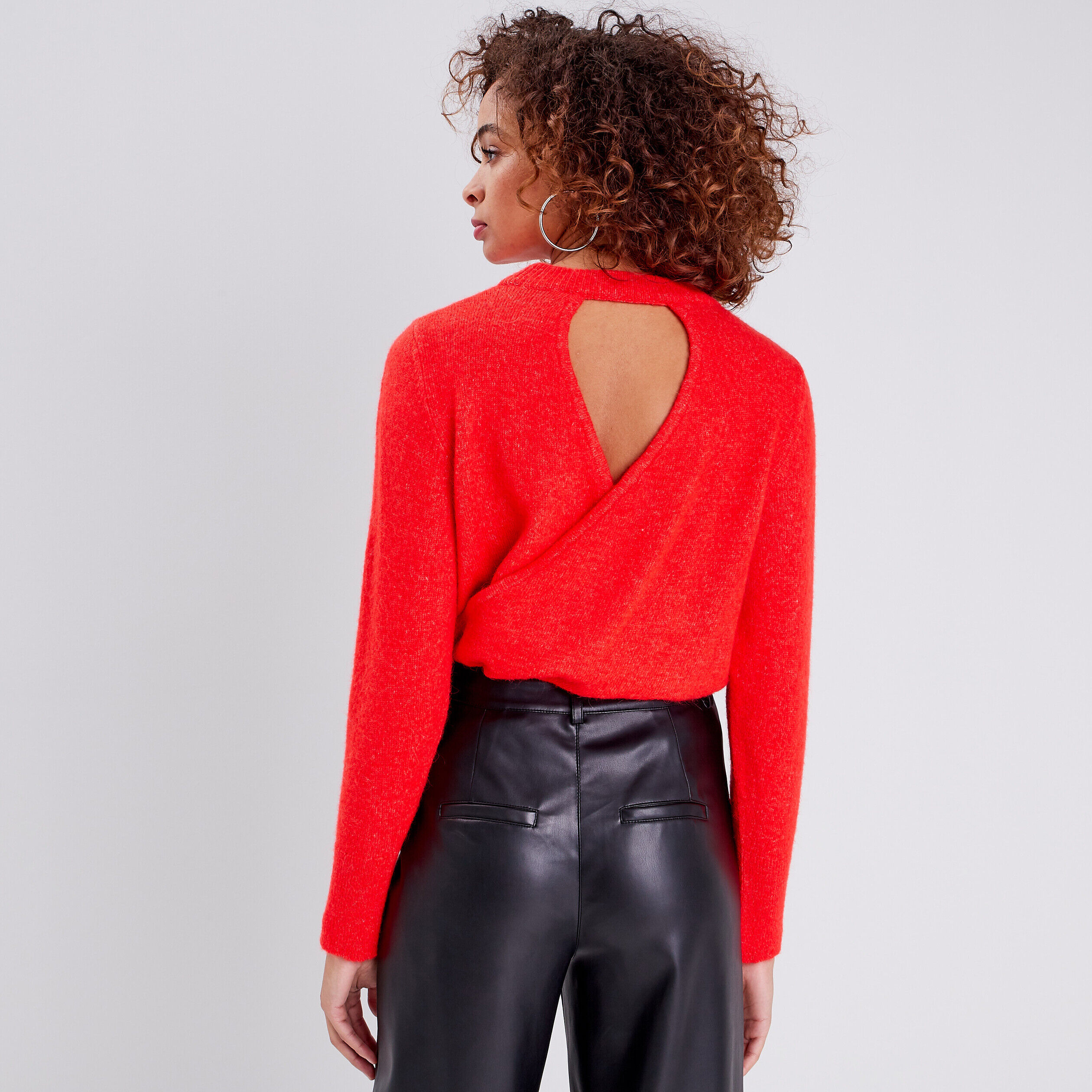Pull manches longues rouge femme | Cache Cache