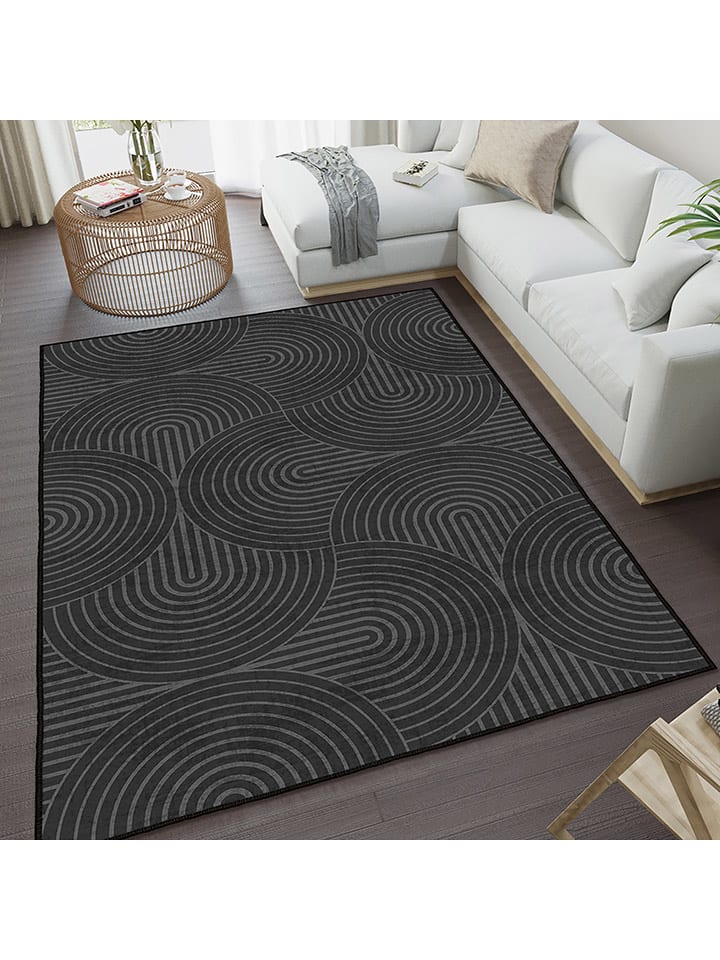 CARPET DIEM Kurzflor-Teppich in Grau/ Schwarz günstig kaufen